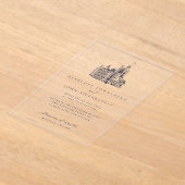 Elegante Vintage Burg Acryleinladungen (Ablage )