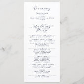 Elegante Vintage-Burg-Illustration Hochzeit Programm (Rückseite)