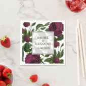 Elegante Vintage Burgund-Rose Hochzeit Serviette (Beispiel)