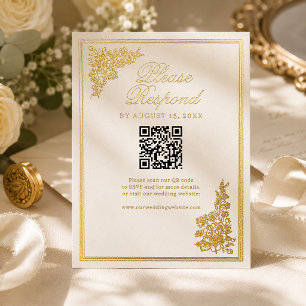 Elegante Vintage-Burgunder-Regency-Hochzeits-RSVP- Folie Einladungspostkarte