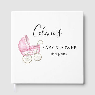 Elegante Vintage Carriage Baby-Dusche Gästebuch