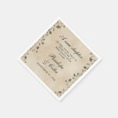 Elegante Vintage Chic Library Book Theme Wedding Serviette (Ecke)