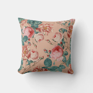Elegante Vintage Chic Rose Blumenmotiv Rose Rosa Kissen