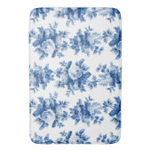 Elegante Vintage China Blaue Rose Badematte (Vorderseite Vertikal)