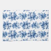 Elegante Vintage China Blaue Rose Geschirrtuch (Horizontal)