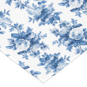 Elegante Vintage China Blaue Rose Großer Tischläufer (Ecke)