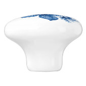 Elegante Vintage China Blaue Rose Keramikknauf (Seitenansicht)