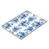 Elegante Vintage China Blaue Rose Notizblock (Linke Seite)