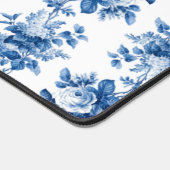 Elegante Vintage China Blaue Rose Schreibtischunterlage (Ecke)