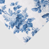 Elegante Vintage China Blaue Rose Seidenpapier (Ausschnitt)