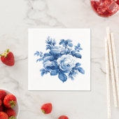 Elegante Vintage China Blaue Rose Serviette (Beispiel)