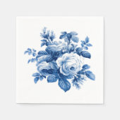 Elegante Vintage China Blaue Rose Serviette (Vorderseite)