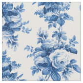 Elegante Vintage China Blaue Rose Stoff (Nahaufnahme)