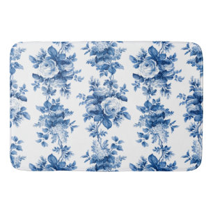 Elegante Vintage China blaue Rosen Badematte