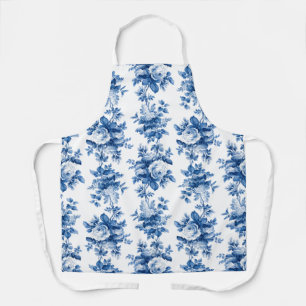 Elegante Vintage-China blaue Rosen Schürze
