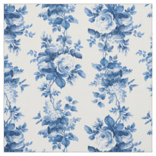 Elegante Vintage China blaue Rosen Stoff