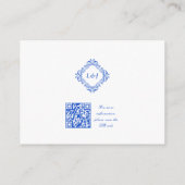 Elegante Vintage Chinoiserie Hochzeit Begleitkarte (Rückseite)