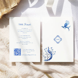 Elegante Vintage Chinoiserie Hochzeit Begleitkarte