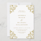 Elegante Vintage Classic-Hochzeit Einladung (Vorderseite)