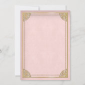Elegante Vintage Cornice Rosa Einladung (Rückseite)