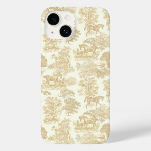 Elegante Vintage Creme Beige Pferdekröten Case-Mate iPhone 14 Hülle