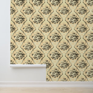 Elegante Vintage Creme Beige Rose Tapete