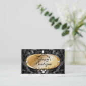 Elegante Vintage Damask Fashion Business Cards Visitenkarte (Stehend Vorderseite)