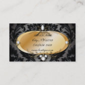 Elegante Vintage Damask Fashion Business Cards Visitenkarte (Rückseite)