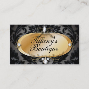 Elegante Vintage Damask Fashion Business Cards Visitenkarte