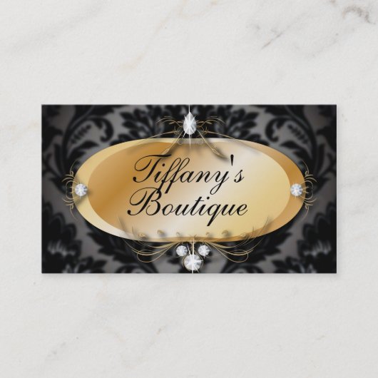 Elegante Vintage Damask Fashion Business Cards Visitenkarte (Vorderseite)