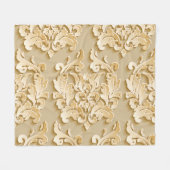 Elegante Vintage Damask Muster Textur Fleecedecke (Vorderseite (Horizontal))