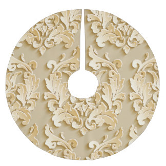 Elegante Vintage Damask Muster Textur Polyester Weihnachtsbaumdecke