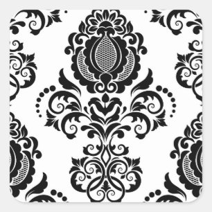 Elegante Vintage-Damask nahtlose Textur Quadratischer Aufkleber