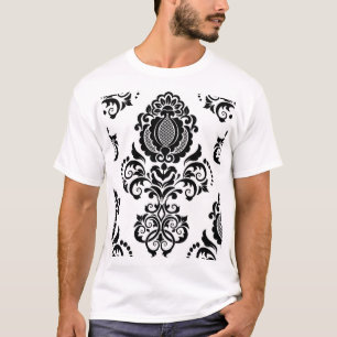Elegante Vintage-Damask nahtlose Textur T-Shirt