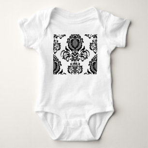 Elegante Vintage Damaske Nahtlose Textur Baby Strampler
