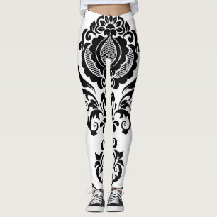 Elegante Vintage Damaske Nahtlose Textur Leggings