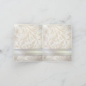 elegante Vintage Damastpfauhochzeit danken Ihnen Dankeskarte (Innenseite)