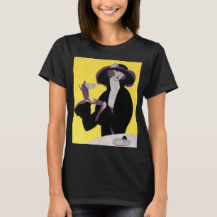Elegante Vintage-Dame beim Nachmittags-Teekränzche T-Shirt