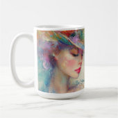 Elegante Vintage-Dame mit Modehut Kaffeetasse (Links)