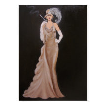 ELEGANTE VINTAGE-DAME, POSTER