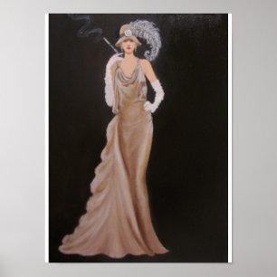 ELEGANTE VINTAGE-DAME, POSTER