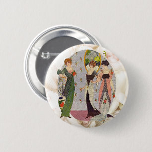 Elegante Vintage-Damenmode der 1920er Jahre Button