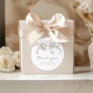 Elegante Vintage Danke-Hochzeitsgeschenk-Aufkleber Runder Aufkleber