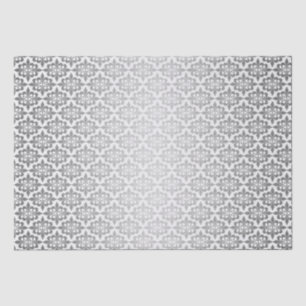 Elegante Vintage Decoupage glühende SilberDamaske Seidenpapier