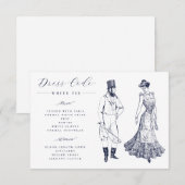 Elegante Vintage Dresskodierung Hochzeit Begleitkarte (Vorne/Hinten)