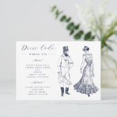 Elegante Vintage Dresskodierung Hochzeit Begleitkarte (Stehend Vorderseite)