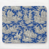 Elegante Vintage, dunkelblaue Toile de jouy Mousepad (Vorne)