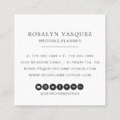 Elegante Vintage dunkle Blüte auf schwarz | Monogr Quadratische Visitenkarte (Rückseite)