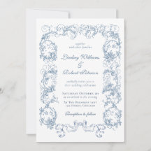 Elegante Vintage Dusty Blue Verziert Wedding