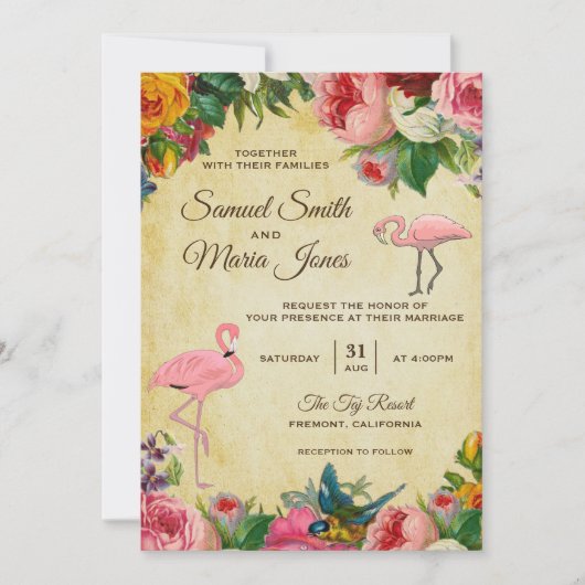 Elegante Vintage Einladung (Vorderseite)